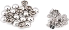 20PCS Mushroom Rivets, Screw Back Studs Decorative Metal Buttons for Leather Craft DIY Belts Wallets Handbags Shoes Jackets Jeans Costume Accessories(Silver)