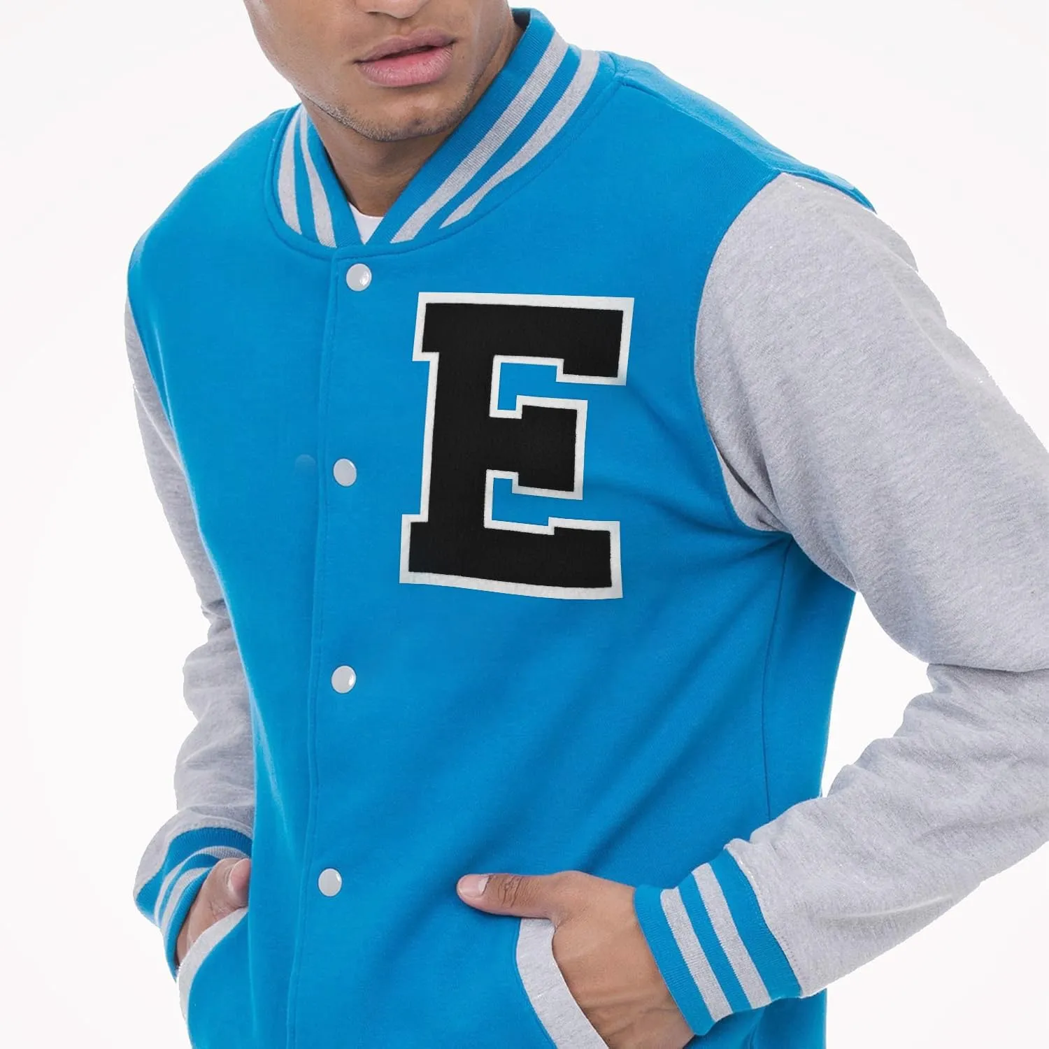 6-1/2" Iron on Letter Patch Black Chenille Letter Patch Large Varsity Patches Letterman Jacket Patches for Clothing (Black-P)