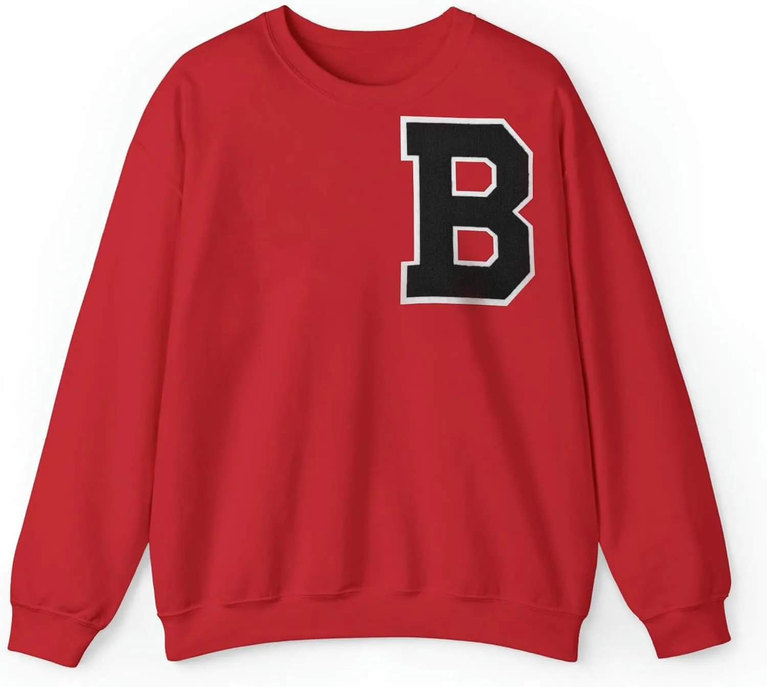 6-1/2" Iron on Letter Patch Black Chenille Letter Patch Large Varsity Patches Letterman Jacket Patches for Clothing (Black-P)
