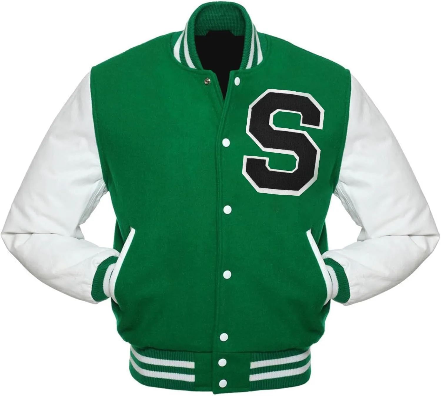 6-1/2" Iron on Letter Patch Black Chenille Letter Patch Large Varsity Patches Letterman Jacket Patches for Clothing (Black-P)
