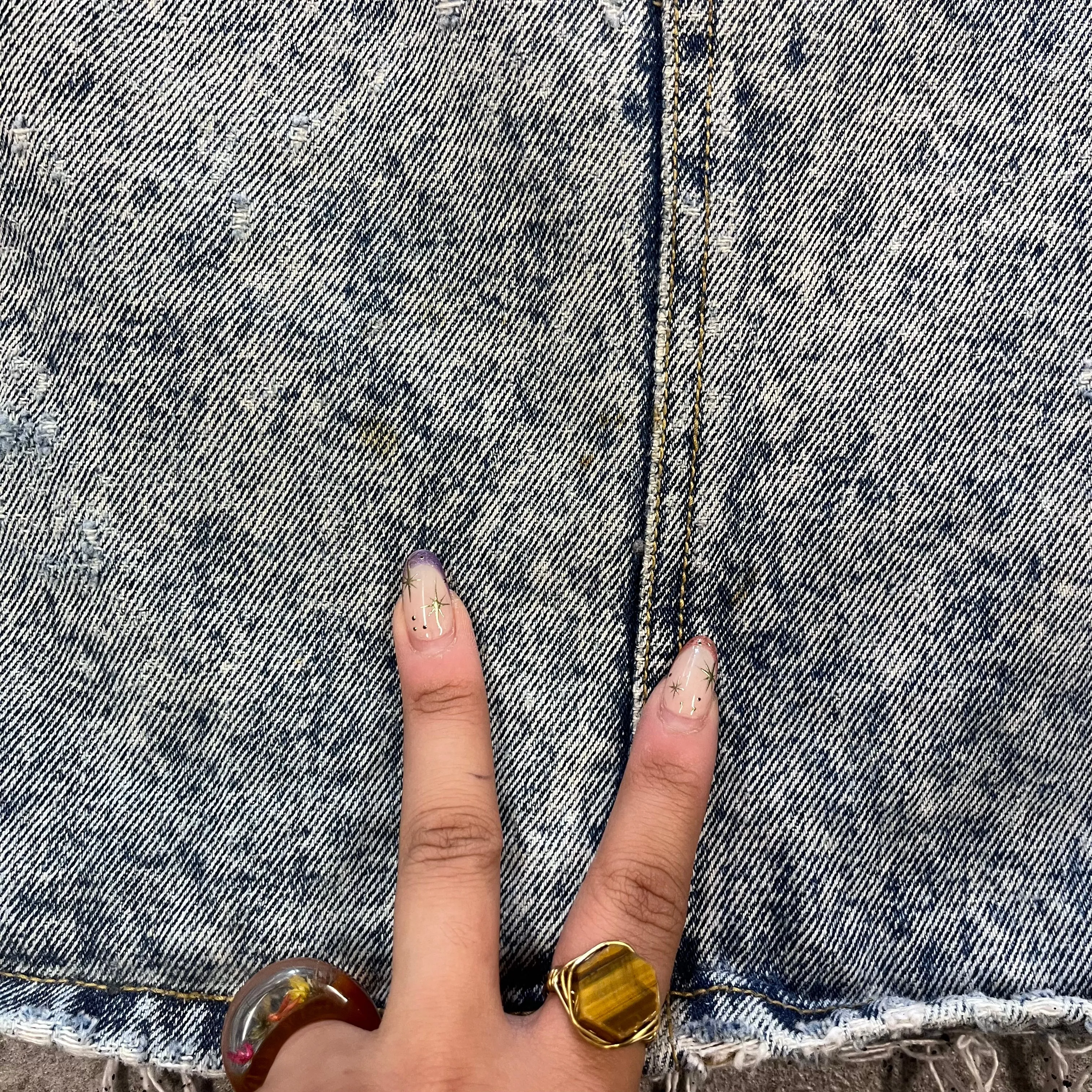 90's Guess Acid Wash Distressed Denim Mini Skirt Size 24"