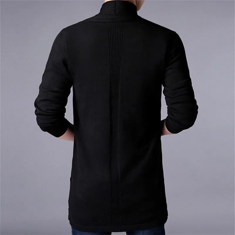 Advbridge Sweater Coats Men New Fashion Autumn Men&#39;s Slim Long Solid Color Knitted Jacket Fashion Men&#39;s Casual Sweater Cardigan Coats