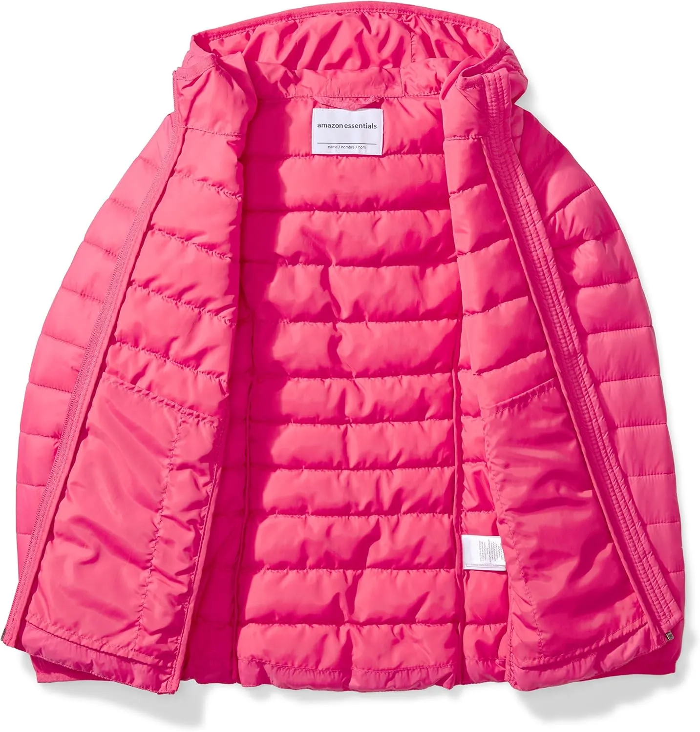 Amazon Essentials Girls and Toddlers' Lightweight Water-Resistant Packable Hooded Puffer Jacket