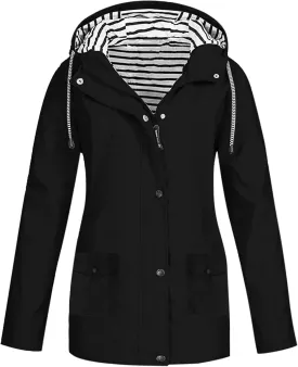 Aniywn Portable Raincoat for Women Wind and Water Resistant Hiking Jacket Lightweight Active Outdoor Hooded Raincoat