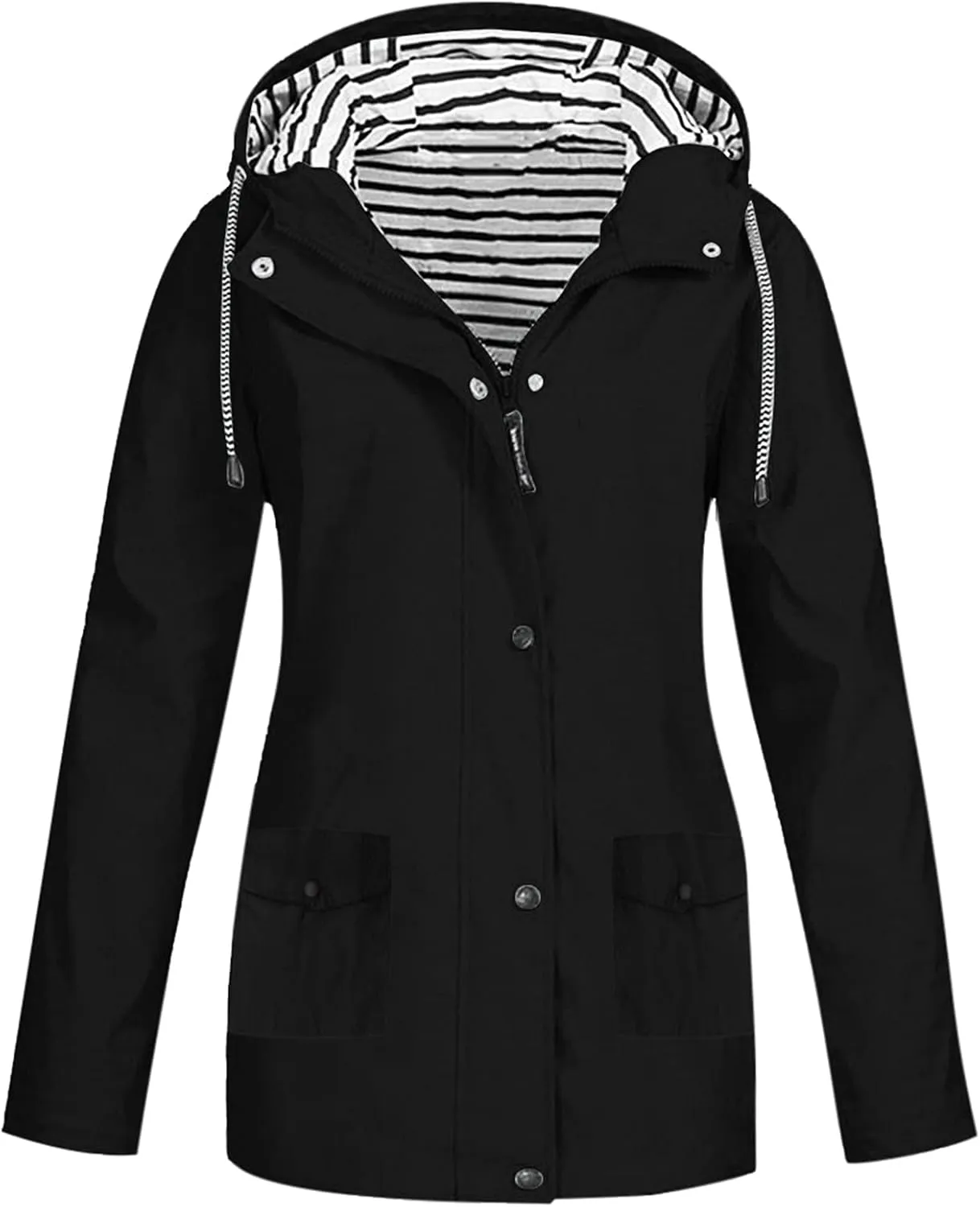 Aniywn Portable Raincoat for Women Wind and Water Resistant Hiking Jacket Lightweight Active Outdoor Hooded Raincoat