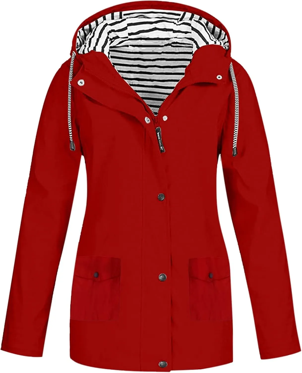 Aniywn Portable Raincoat for Women Wind and Water Resistant Hiking Jacket Lightweight Active Outdoor Hooded Raincoat
