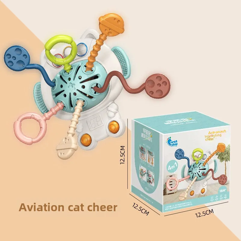 Baby fun lala music toy early education sensory baby can bite and press enlightenment soft rubber ufo spaceship gift