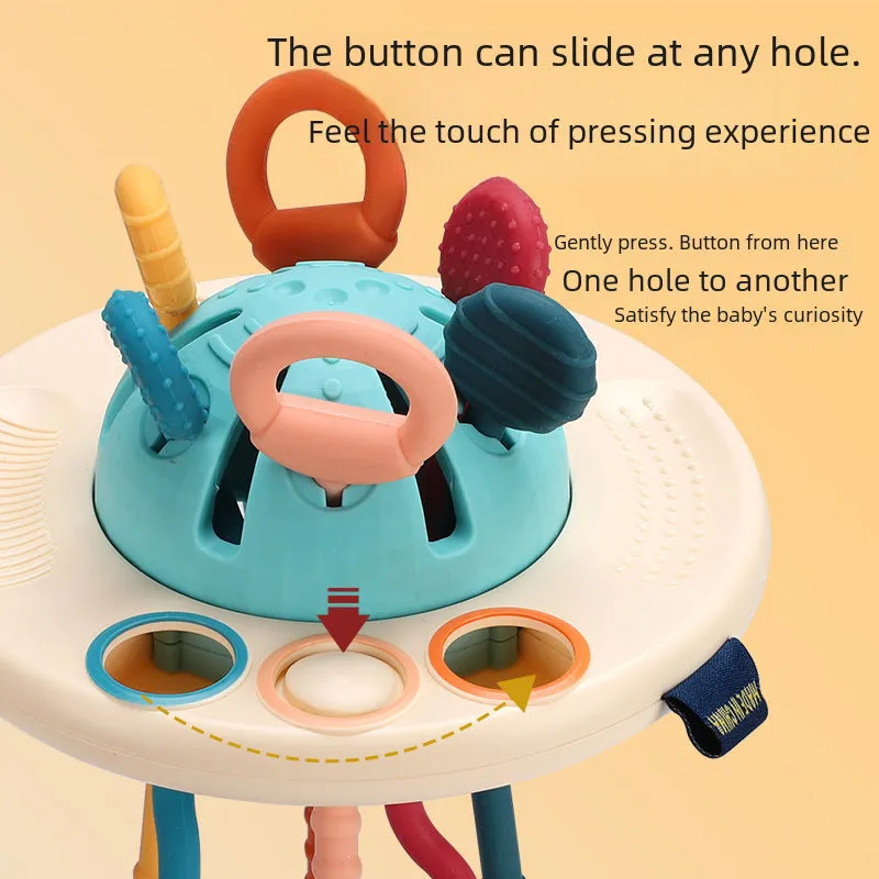 Baby fun lala music toy early education sensory baby can bite and press enlightenment soft rubber ufo spaceship gift