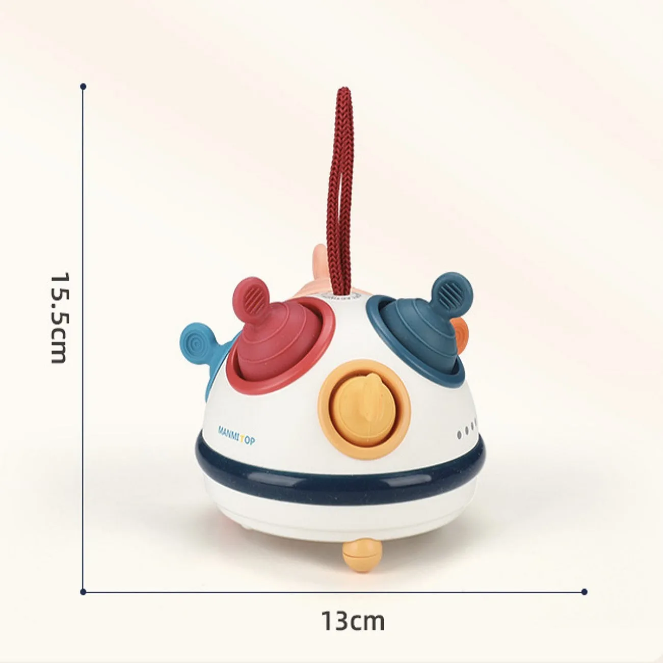 Baby fun lala music toy early education sensory baby can bite and press enlightenment soft rubber ufo spaceship gift