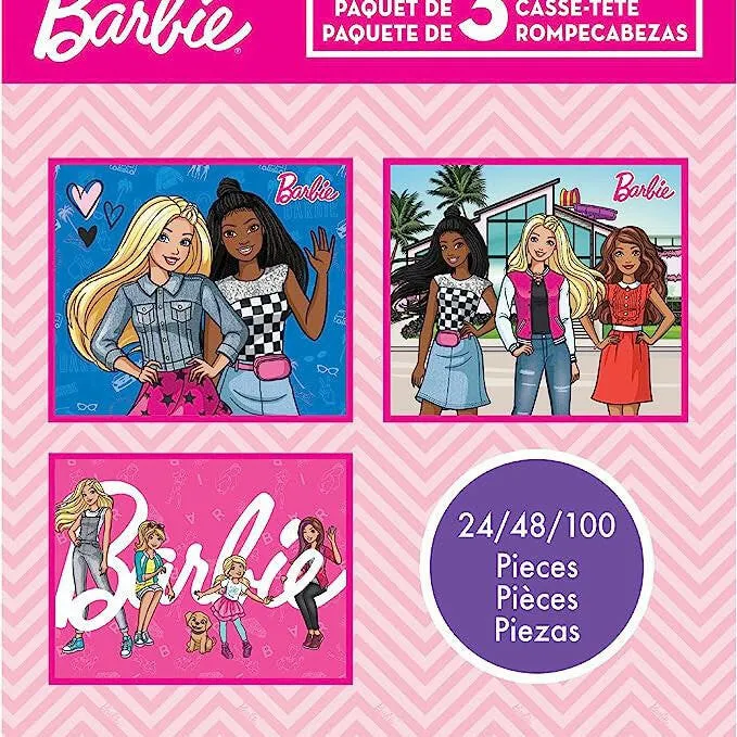 Barbie  3 in 1 Jigsaw Puzzles for Kids