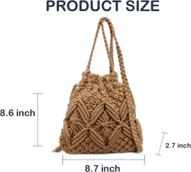 Beach Purse for Women Small Straw Crossbody Bags Trendy Summer Travel Purse Bucket Bags Woven Bag for Vacation