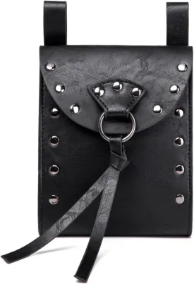 Belt Pouch Waist Bag Fanny Pack Bag Steampunk Medieval Belt Purse Pocket Casual Festival Renaissance Faire Costume Accessory (Black)