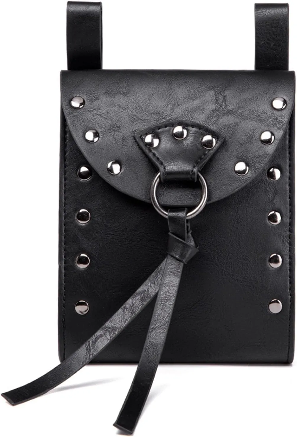 Belt Pouch Waist Bag Fanny Pack Bag Steampunk Medieval Belt Purse Pocket Casual Festival Renaissance Faire Costume Accessory (Black)