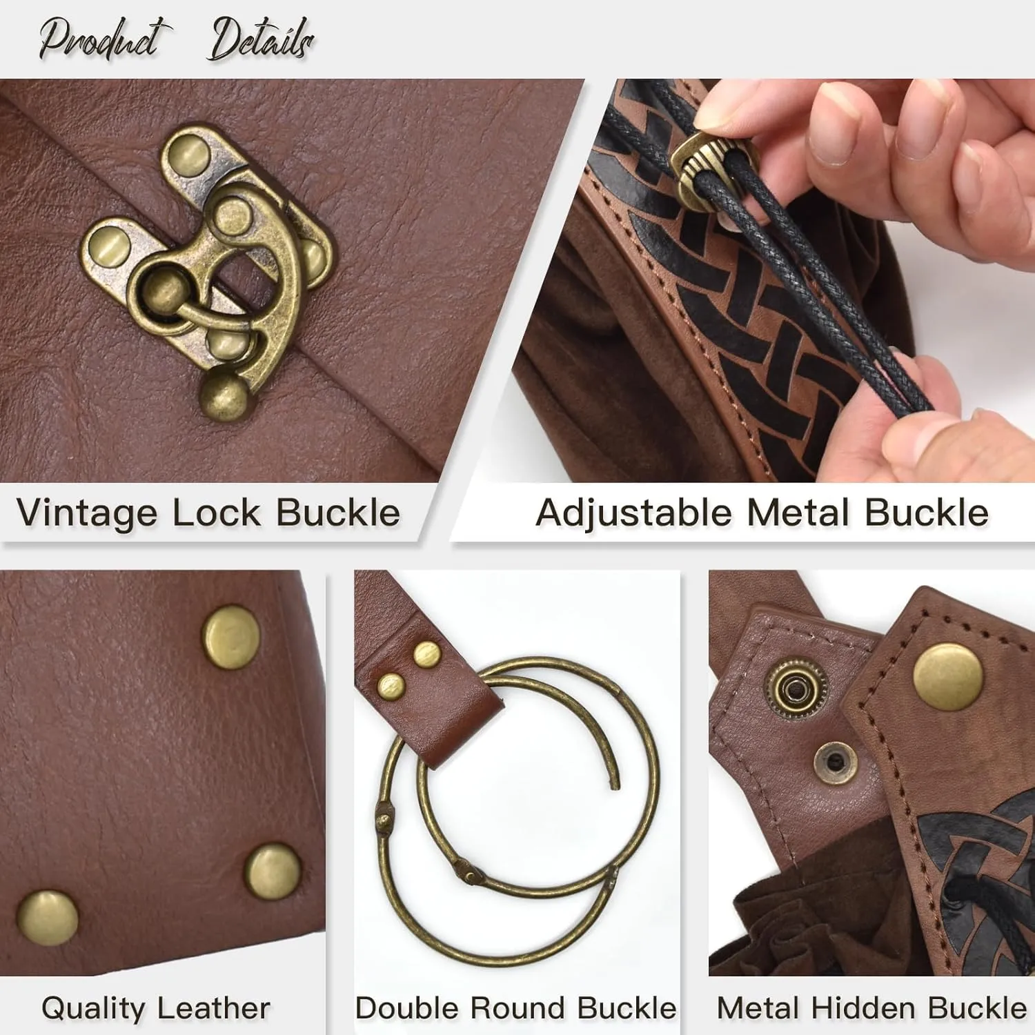 Belt Pouch Waist Bag, Fanny Pack Steampunk Phone Holder Womens Mens for Medieval Renaissance Costume Cosplay Accessories