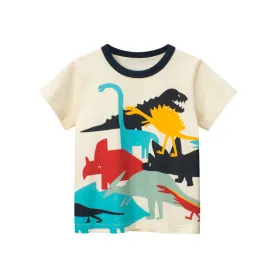 Boys' Dinosaur Cartoon Short Sleeve T-Shirt