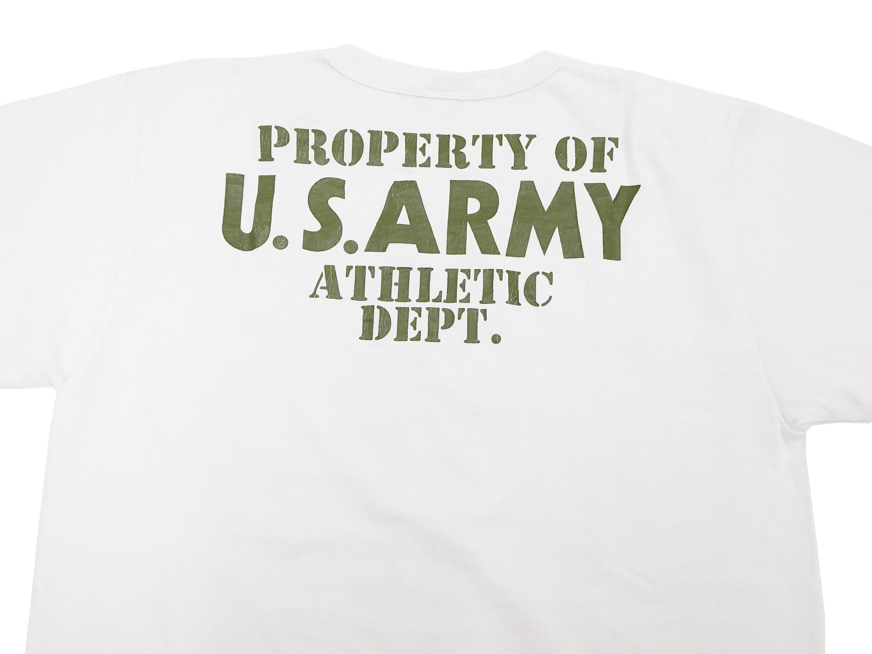 Buzz Rickson T-shirt Men's U.S. Army Athletic Department Military Graphic Short Sleeve Loopwheeled Tee BR79348 101 White