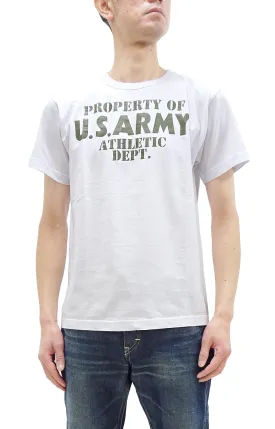 Buzz Rickson T-shirt Men's U.S. Army Athletic Department Military Graphic Short Sleeve Loopwheeled Tee BR79348 101 White