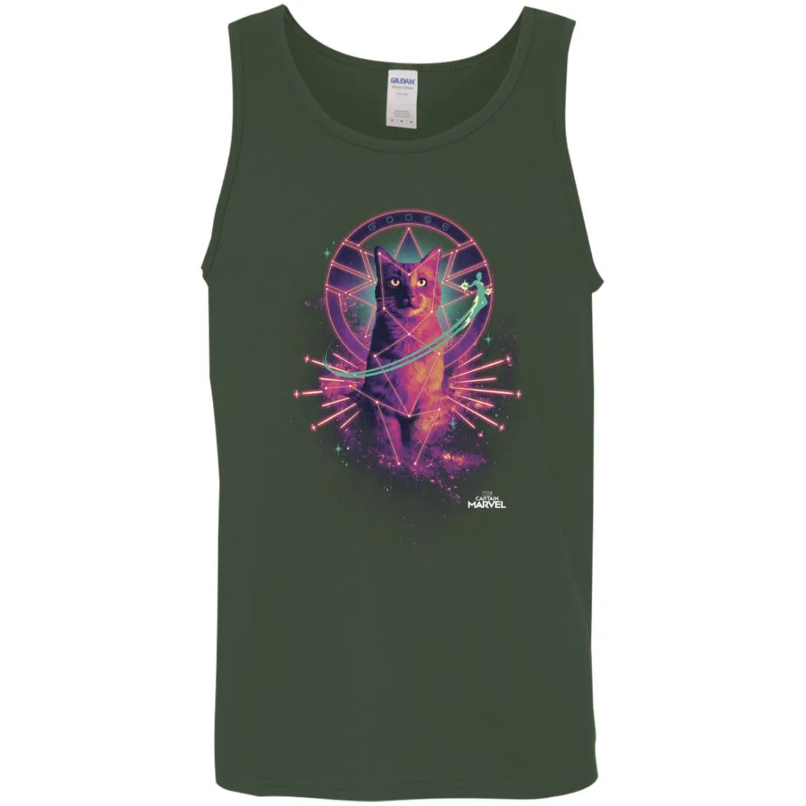 Captain Marvel Movie Goose Galaxy Portrait Men Cotton Tank