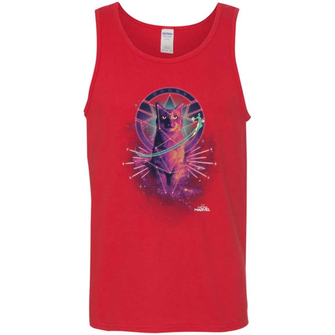 Captain Marvel Movie Goose Galaxy Portrait Men Cotton Tank