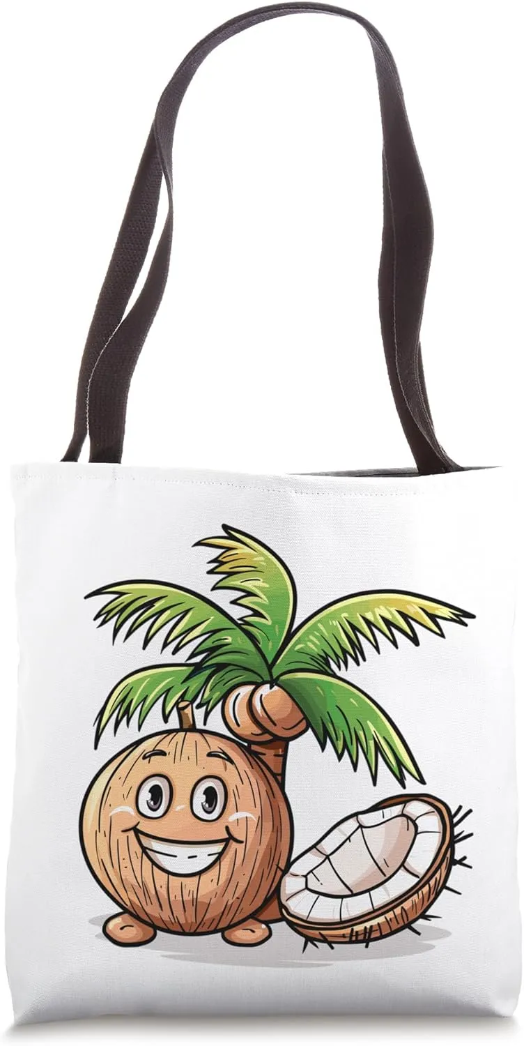 Cartoon Coconut I Kids Coconut Tote Bag