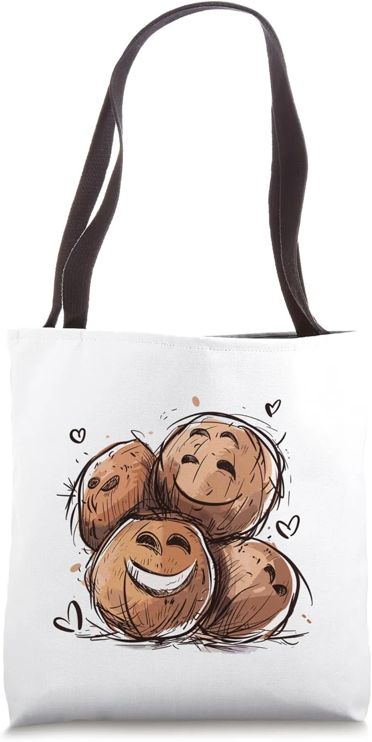 Cartoon Coconut I Kids Coconut Tote Bag