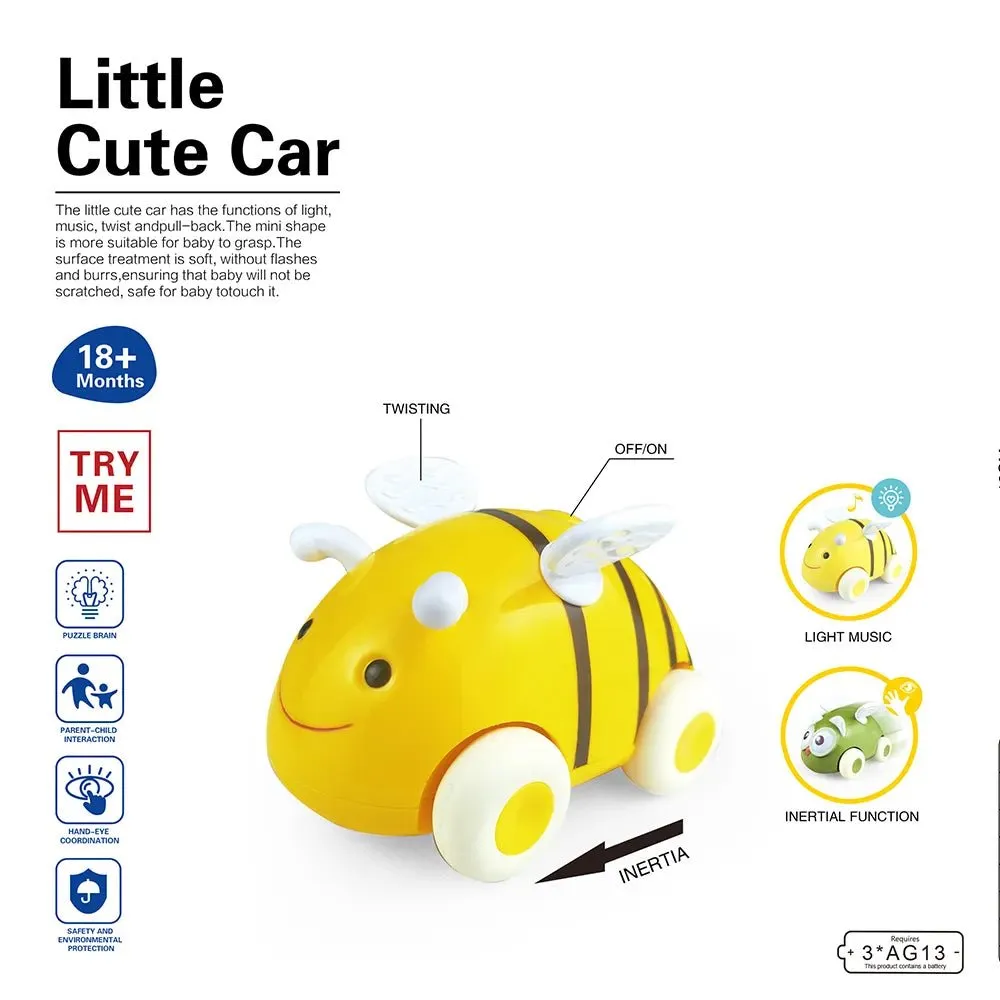 Cartoon Friction Car With Music Light