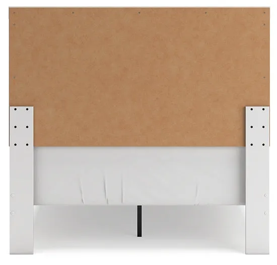Charbitt Full Panel Bed with Mirrored Dresser and Chest