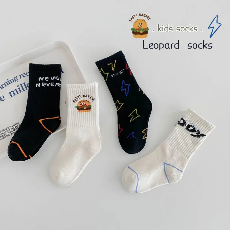 Children Mid Calf Length Socks Spring Autumn Cotton Socks Boys Girls Sport Socks Kids Cozy Classic Striped School Socks