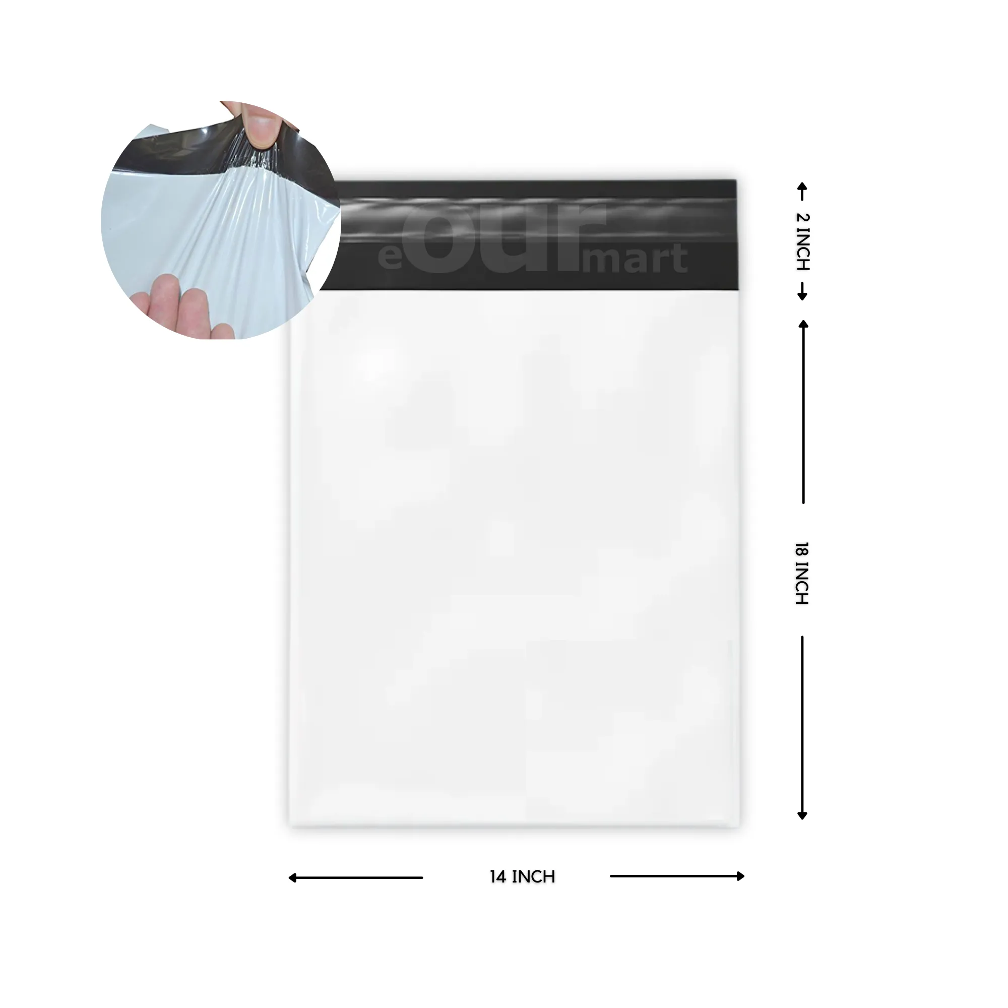 Courier Bags/Envelopes/Pouches/Cover 14X18 inches  2inch Flap  Pack of 100 Tamper Proof Plastic Polybags for Shipping/Packing (With POD)