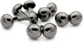 CRAFTMEMORE Round Brads Purse Feet Handbag Nailheads Spike Prong Studs 15MM 18MM 20MM 22MM 50 PCS (20 mm (13/16"), Gunmetal)
