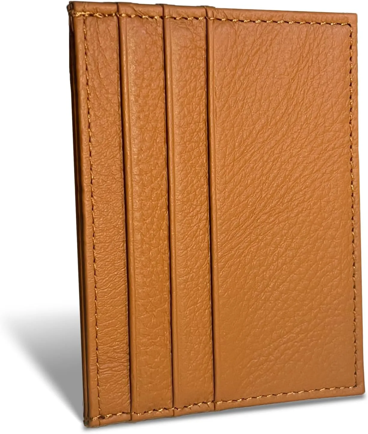 Credit Card Holder Wallet RFID Blocking Slim Credit Card Cases Holder Premium Leather Minimalist Front Pocket Small Wallet with 6 Card Slots and 1 Pockets for Men Women (Brown)