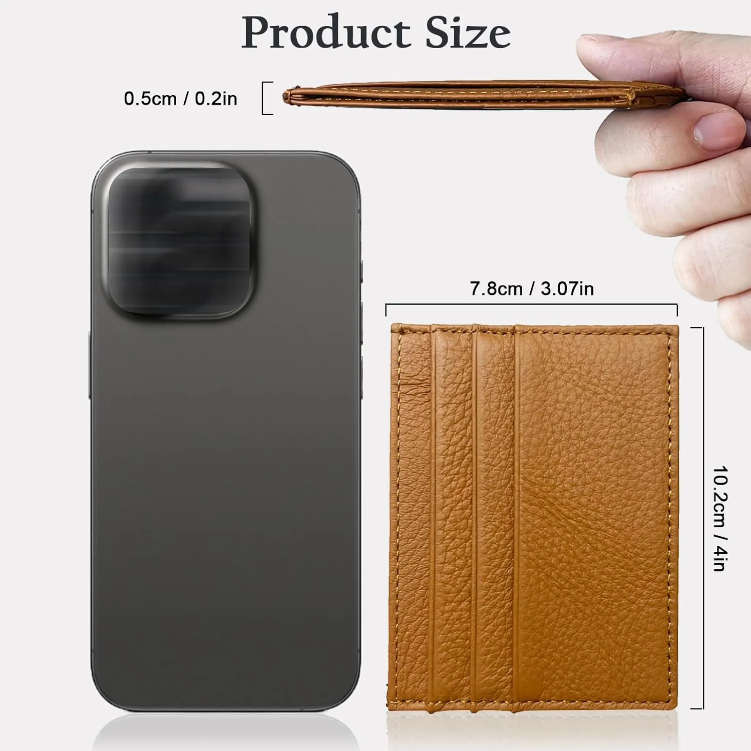 Credit Card Holder Wallet RFID Blocking Slim Credit Card Cases Holder Premium Leather Minimalist Front Pocket Small Wallet with 6 Card Slots and 1 Pockets for Men Women (Brown)