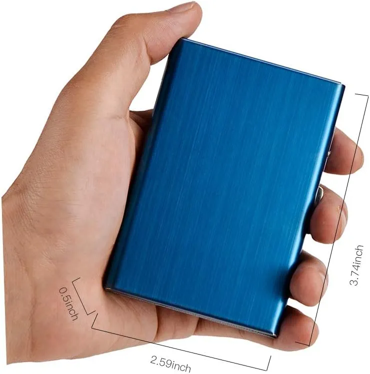 EASTNIGHTS RFID Credit Card Holder Metal Wallet Stainless Steel Credit Card Protector Case for Men or Women