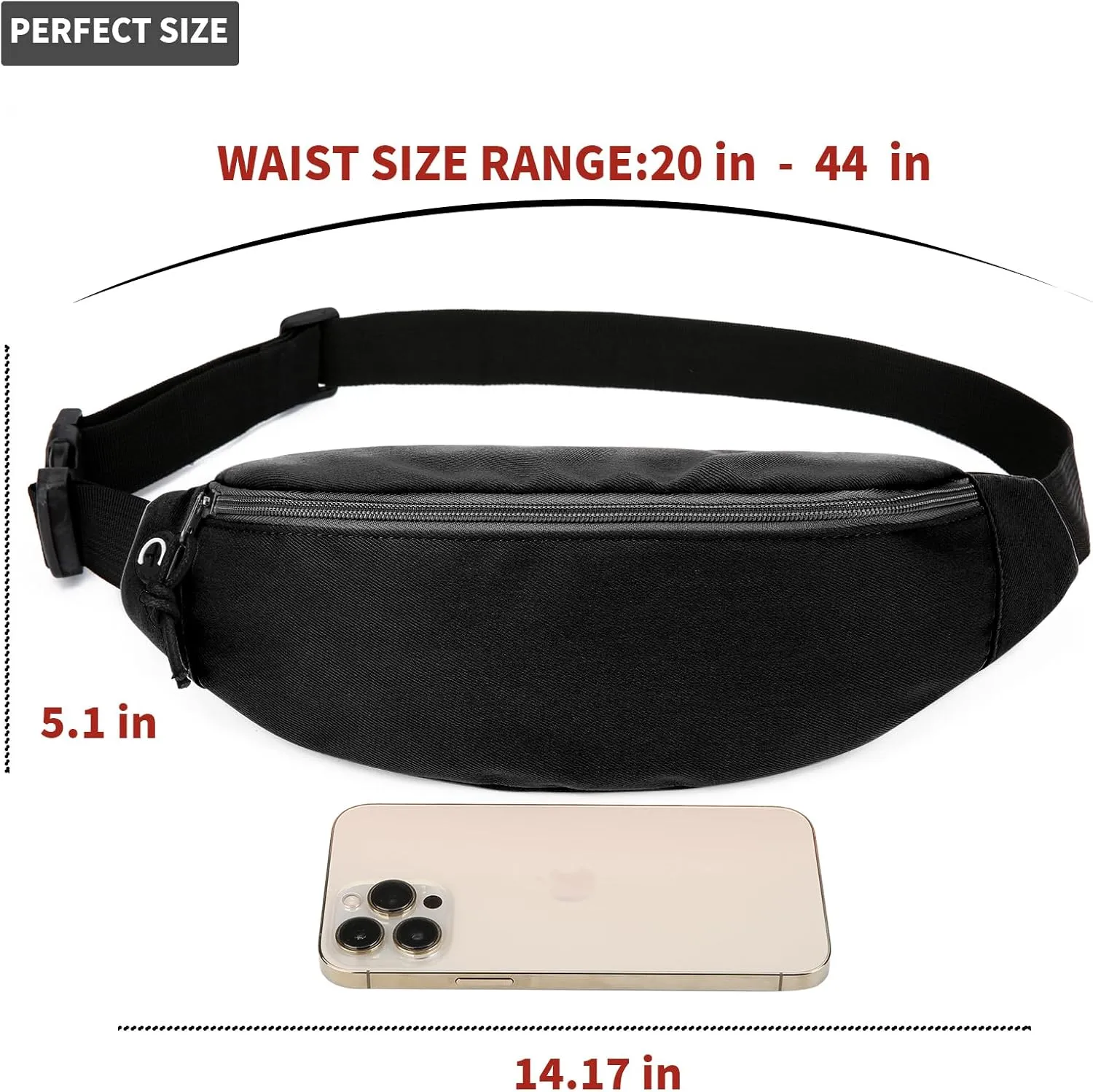 Fanny Packs for Women Men, Waterproof Crossbody Waist Pack, Belt Bag for Travel Walking Running Hiking Cycling