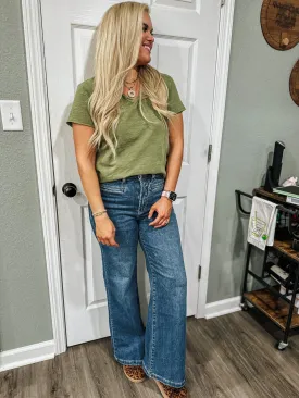 Fiona Super High Rise Wide Leg Jean Tempo
