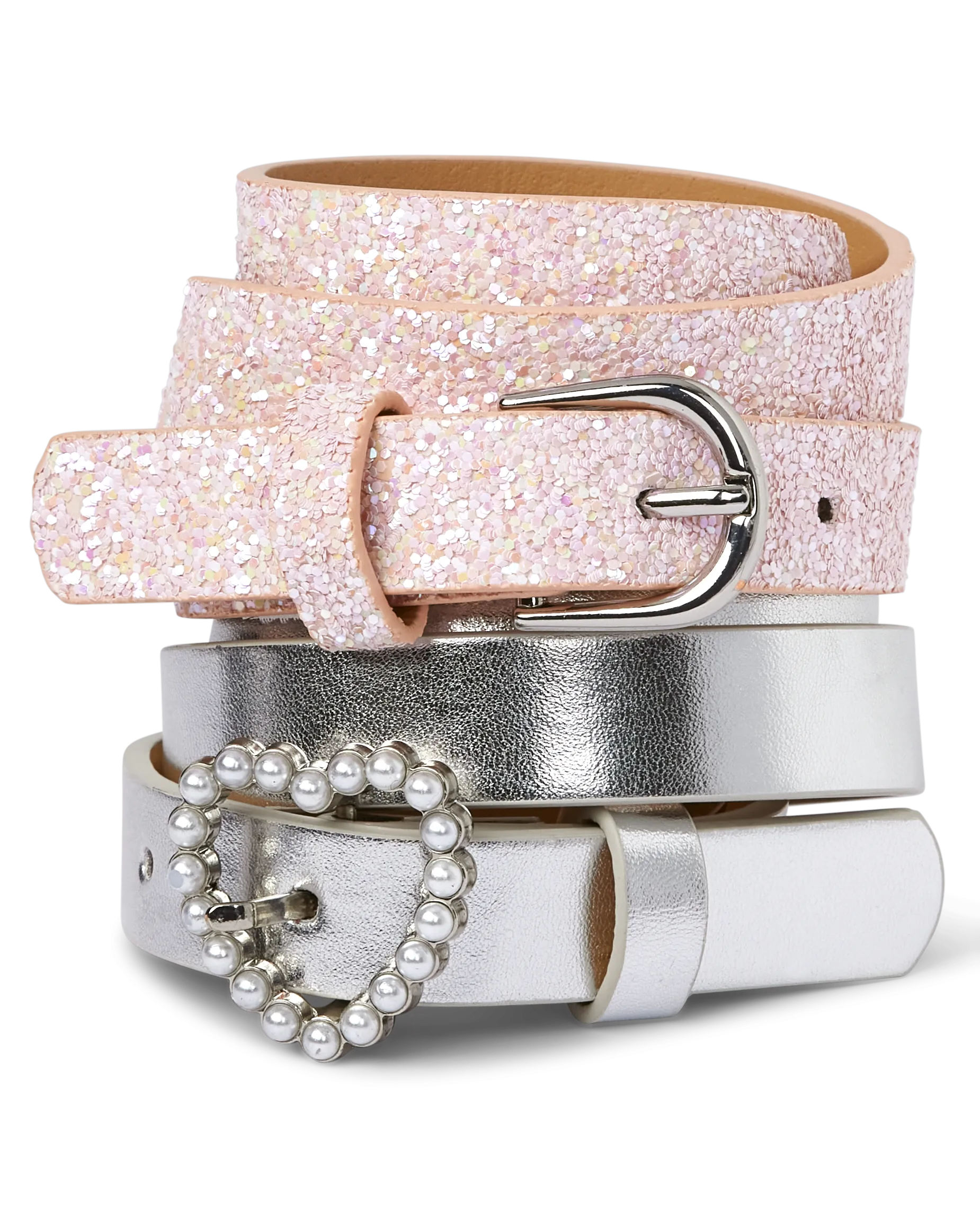 Girls Holographic Belt 2-Pack