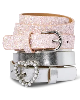 Girls Holographic Belt 2-Pack