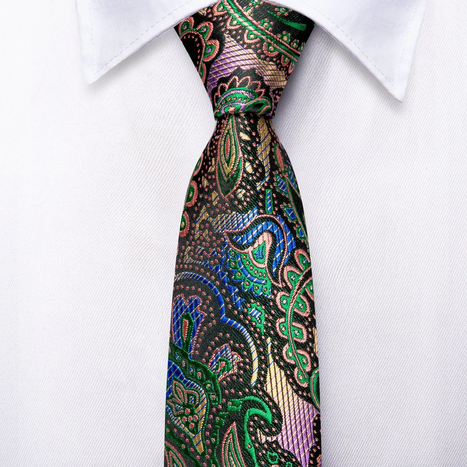 Green Paisley Children's Tie Pocket Square
