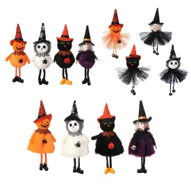 Halloween Doll Bar Pumpkin Ghost Witch Black Cat Pendant Scary Halloween Kids Gift Happy Halloween Party Decor for Home