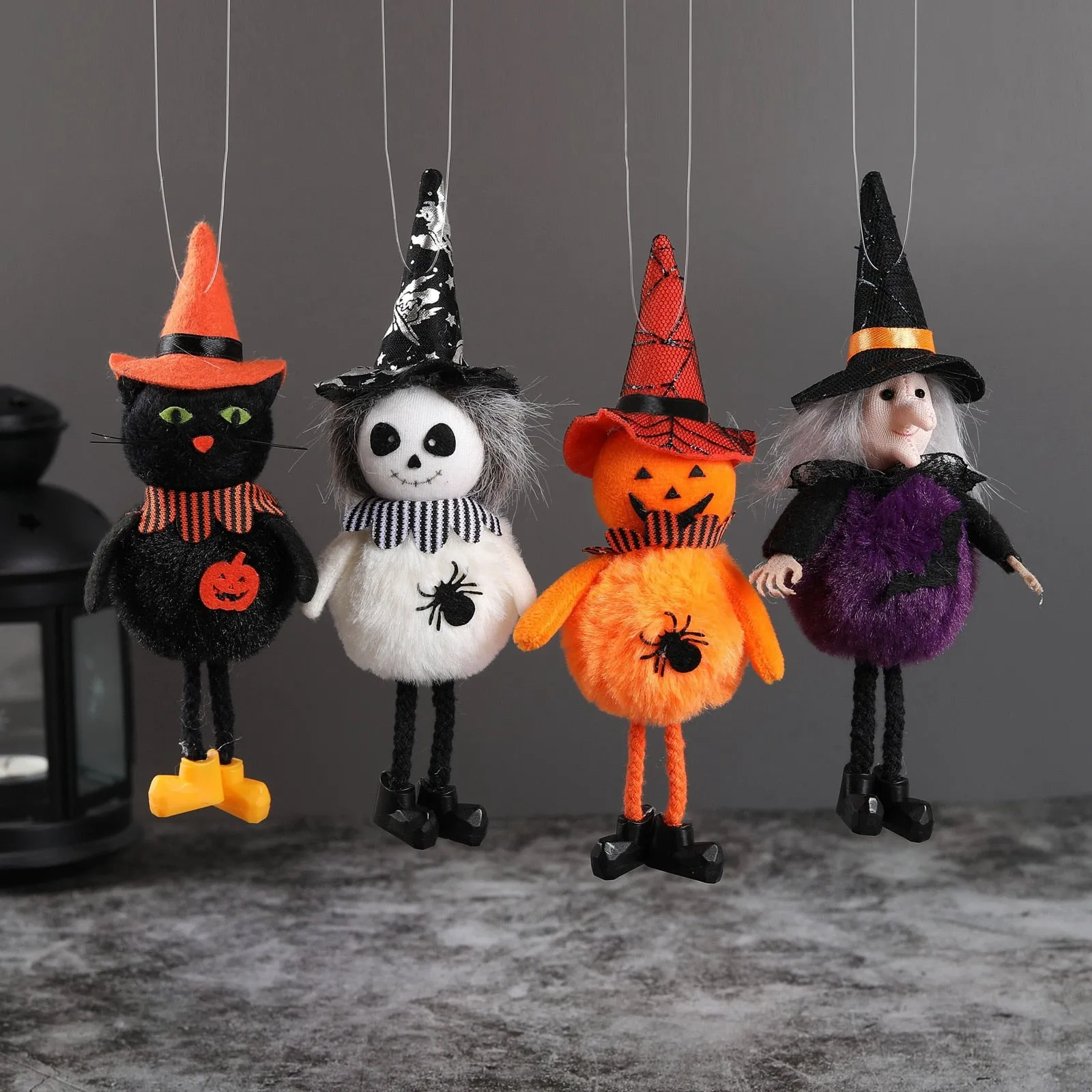 Halloween Doll Bar Pumpkin Ghost Witch Black Cat Pendant Scary Halloween Kids Gift Happy Halloween Party Decor for Home