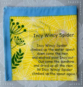 Handkerchief Children's Cotton Nursery Rhyme - Incy Wincy Spider