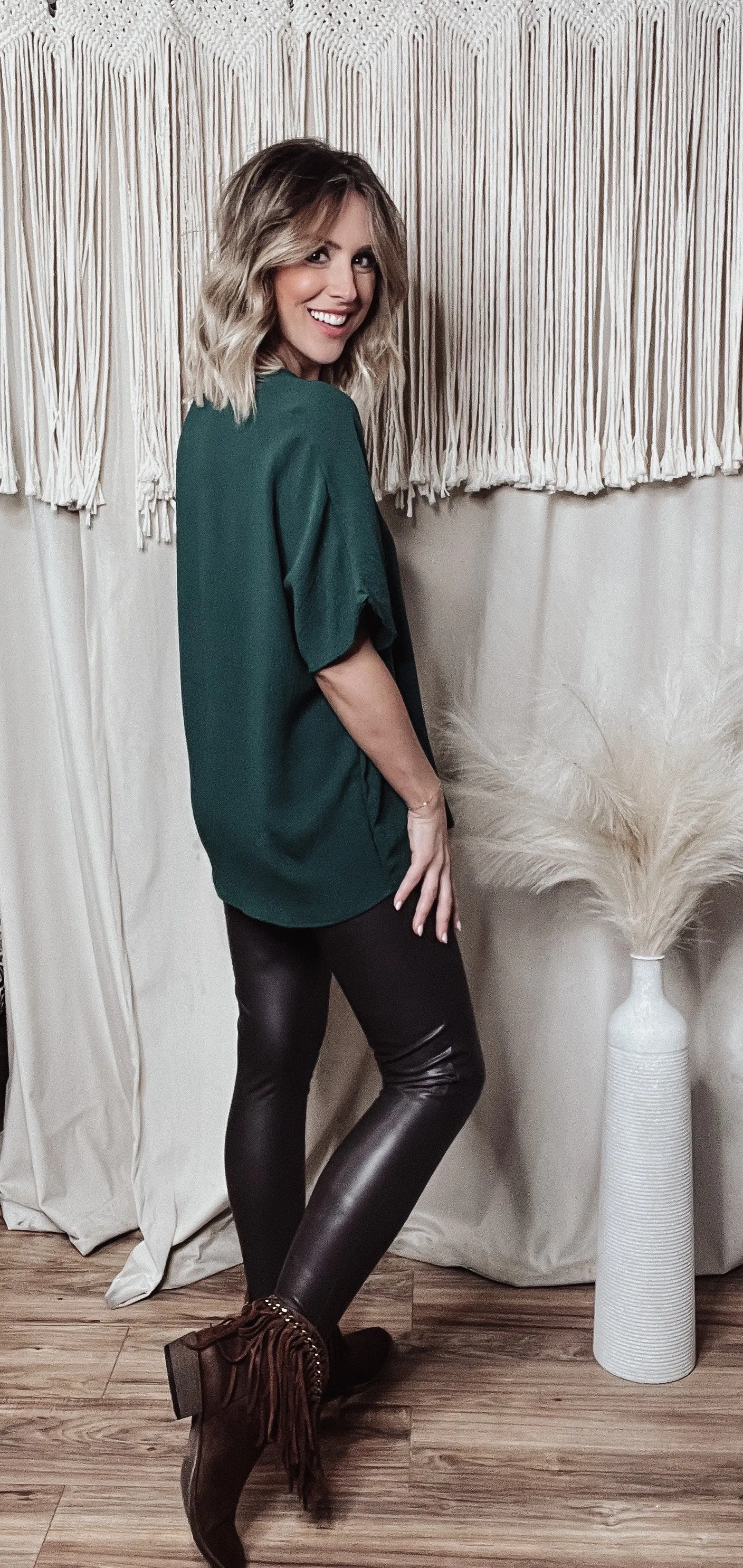 Huntergreen Kait Vneck Top
