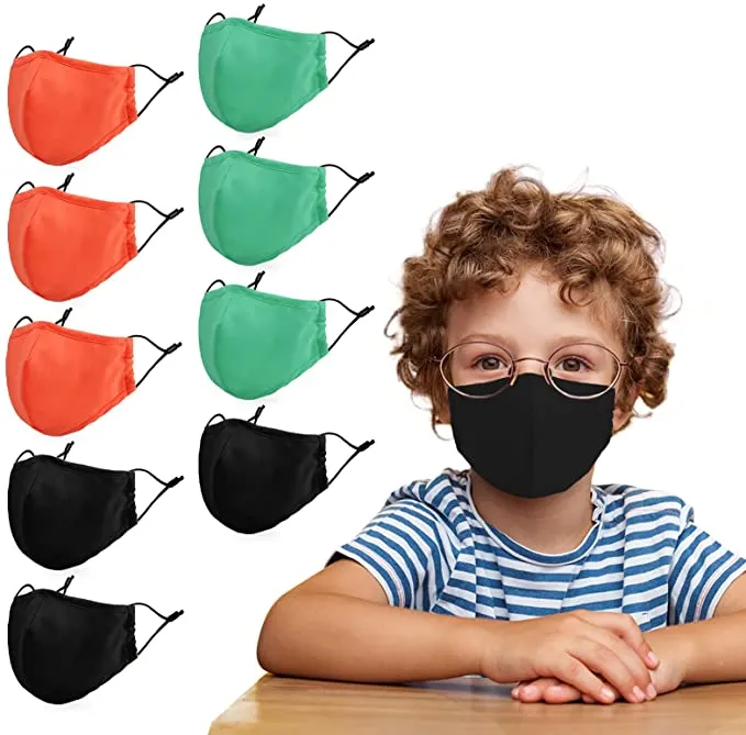 ITEM# 0015   Kids Cloth Face Masks Washable Reusable, 9 Pack Children Face Masks