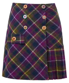 Joe Browns 12 Purple Joe's Favourite Checked Skirt