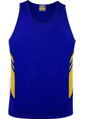 Kids Tasman Singlet Royal/Gold