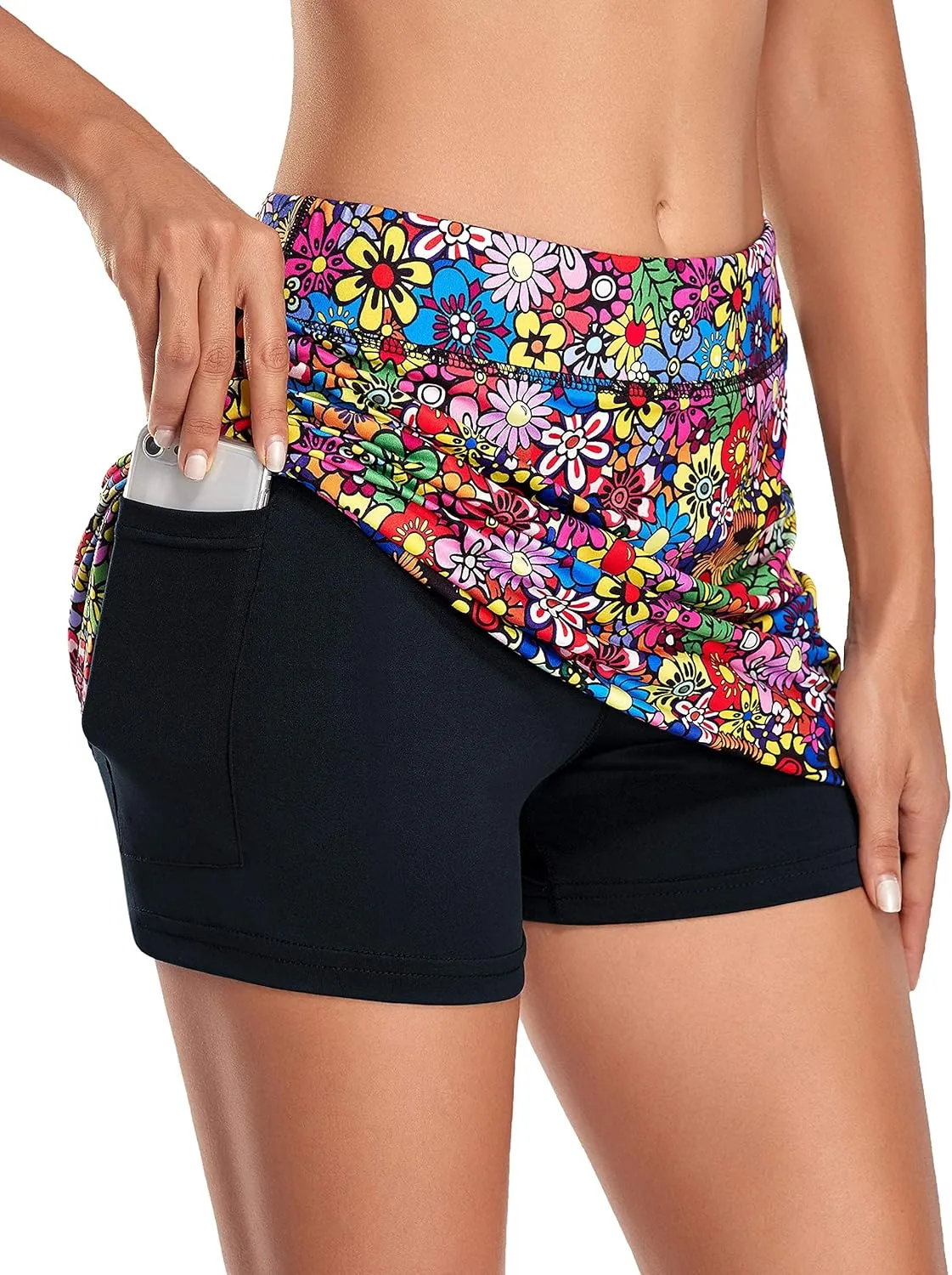 Kimmery Women's Athletic Tennis Skorts Golf Skirts with Pocket Sizes M-3XL
