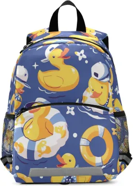 KLL Mini Toddler Girl Backpack Yellow Duck Cartoon Mini Travel Outdoor Daypack Bookbag for Primary School
