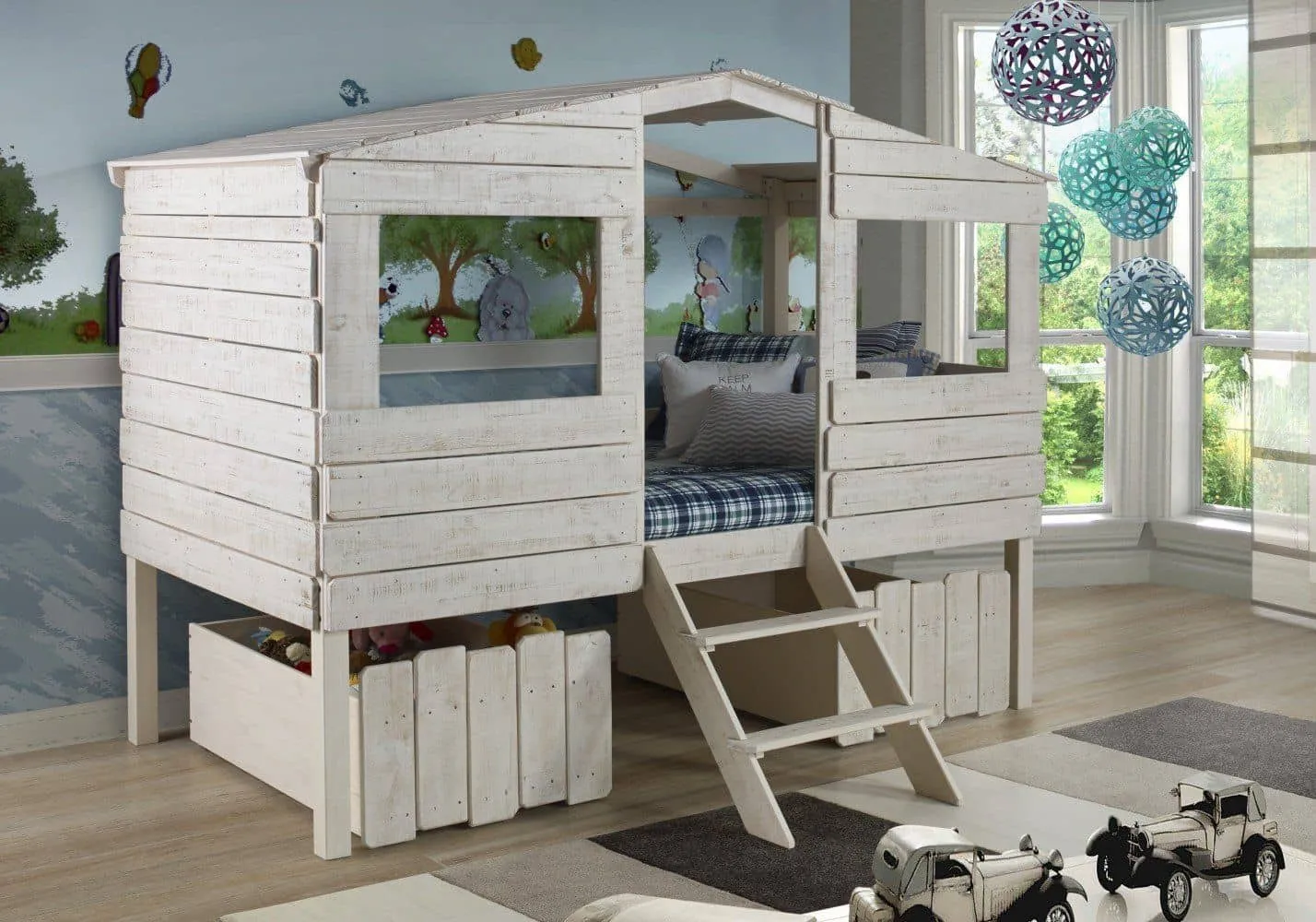 Liam Club House Loft Beds with Storage Drawers