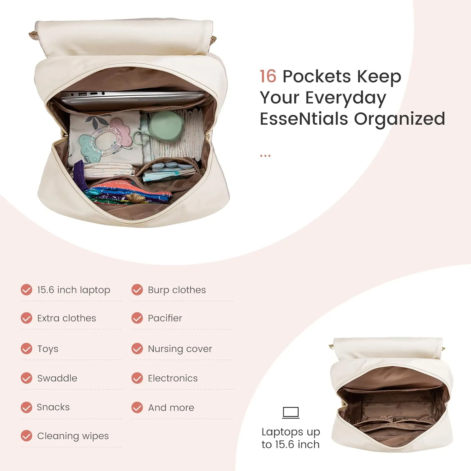 LOVEVOOK Diaper Bag Backpack, Baby Travel Bags for Boys & Girl, Toddler Diaper Bag with Changing Station & Pacifier Case, Paaleras Para Bebe Nia & Nio - Newborn Essentials Must Haves Mom