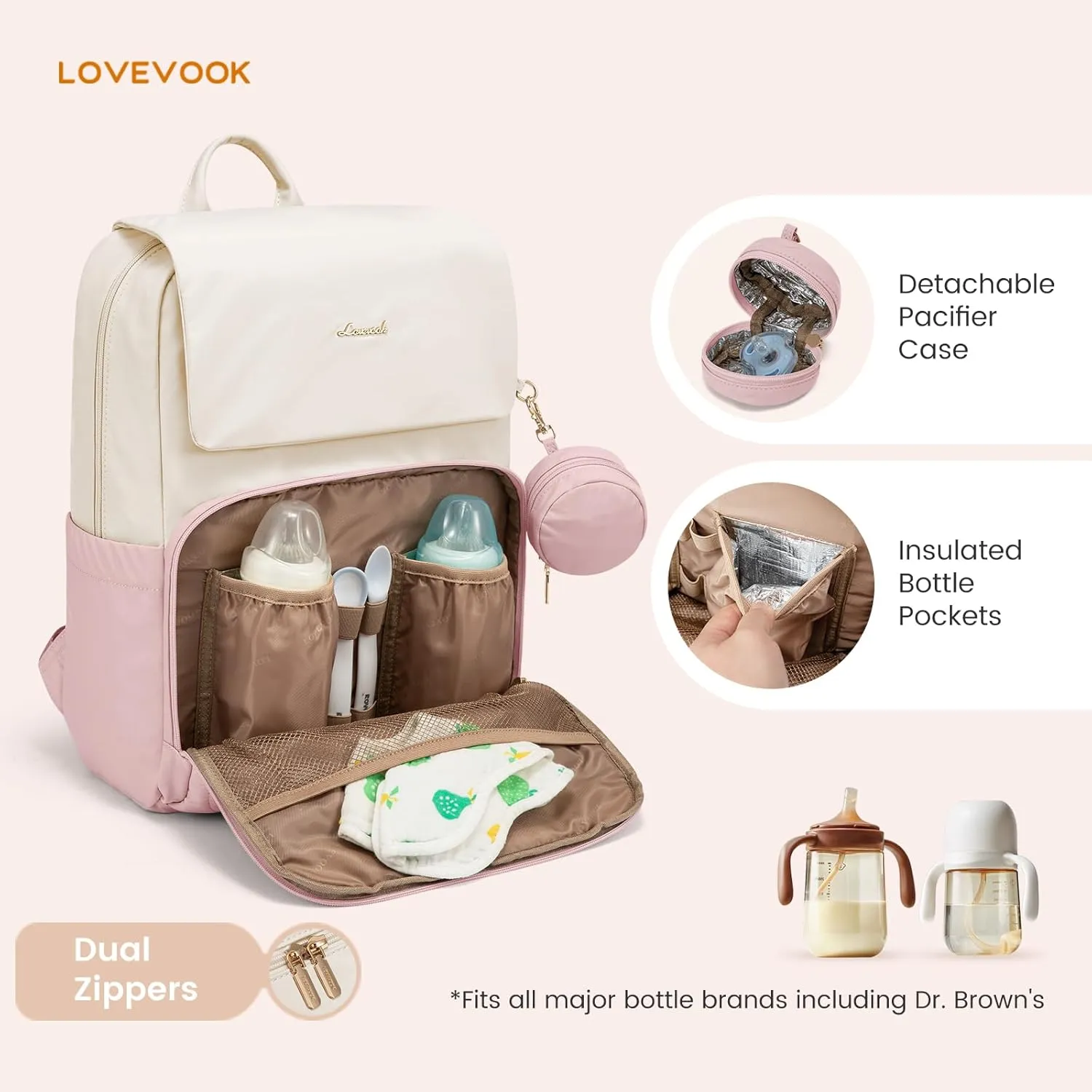 LOVEVOOK Diaper Bag Backpack, Baby Travel Bags for Boys & Girl, Toddler Diaper Bag with Changing Station & Pacifier Case, Paaleras Para Bebe Nia & Nio - Newborn Essentials Must Haves Mom